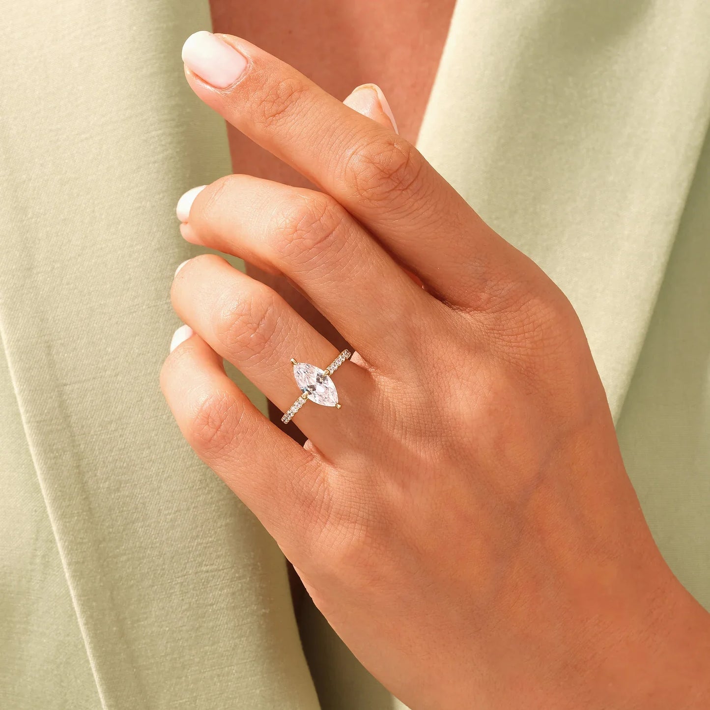 Marquise Cut Ring Crusted Band
